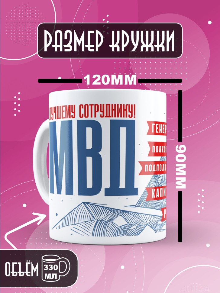Кружка с принтом на день МВД мужчине в подарок 