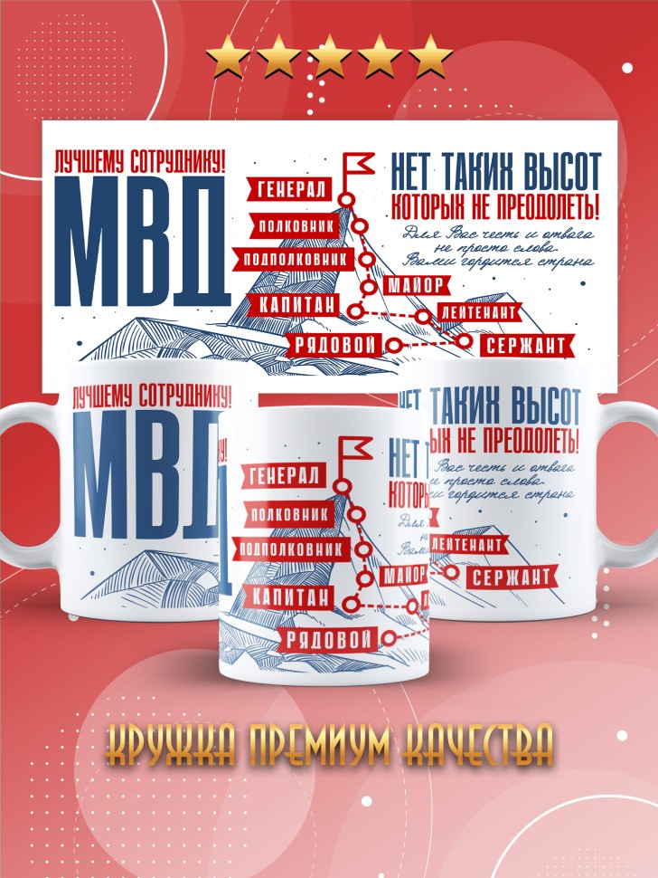 Кружка с принтом на день МВД мужчине в подарок 