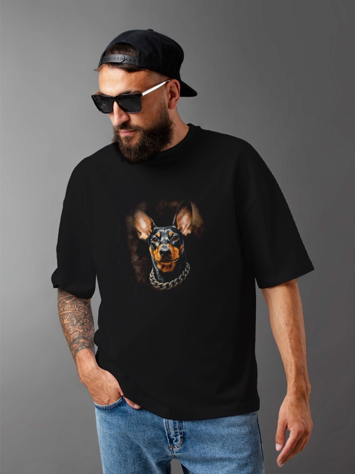 Футболка оверсайз мужская с принтом добер Футболка оверсайз мужская с принтом добер