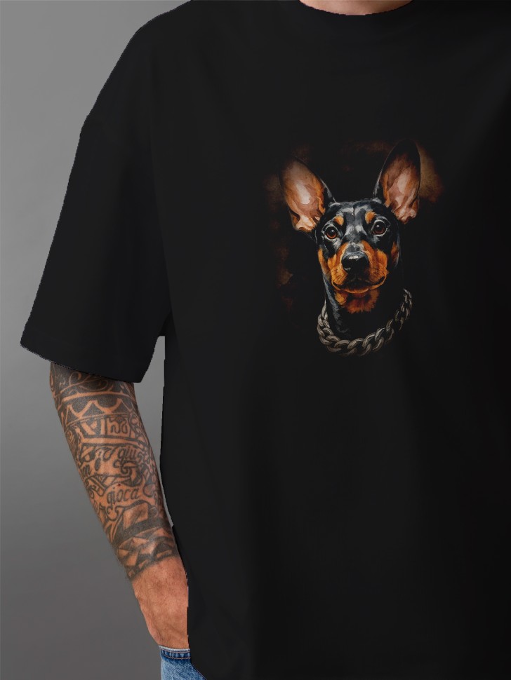 Футболка оверсайз мужская с принтом добер Футболка оверсайз мужская с принтом добер