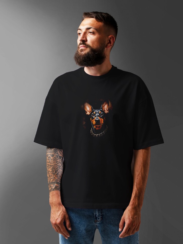 Футболка оверсайз мужская с принтом добер Футболка оверсайз мужская с принтом добер