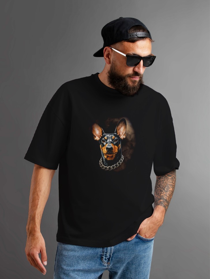 Футболка оверсайз мужская с принтом добер Футболка оверсайз мужская с принтом добер