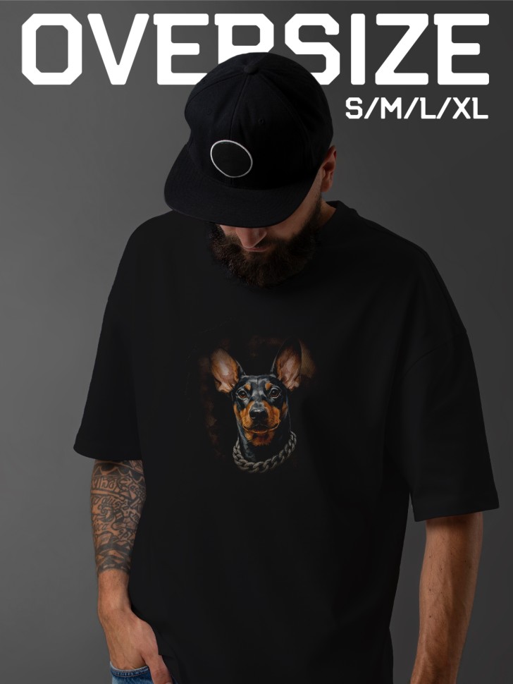 Футболка оверсайз мужская с принтом добер Футболка оверсайз мужская с принтом добер
