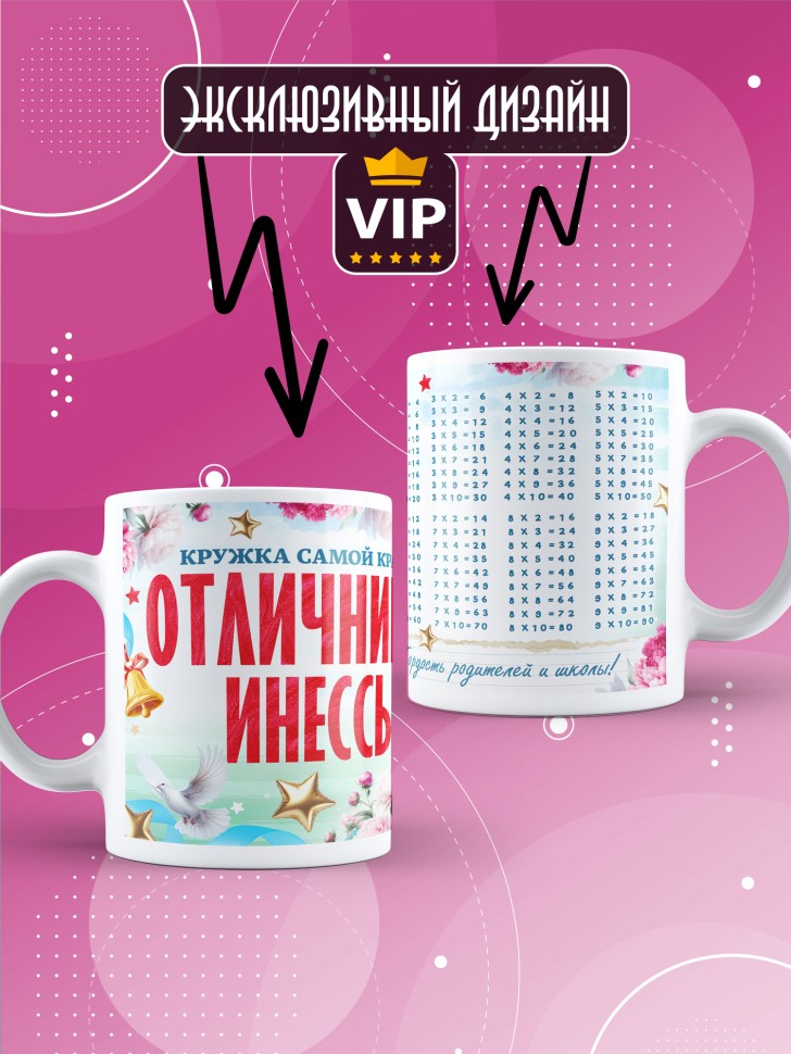 Кружка именная для школьницы Инессы