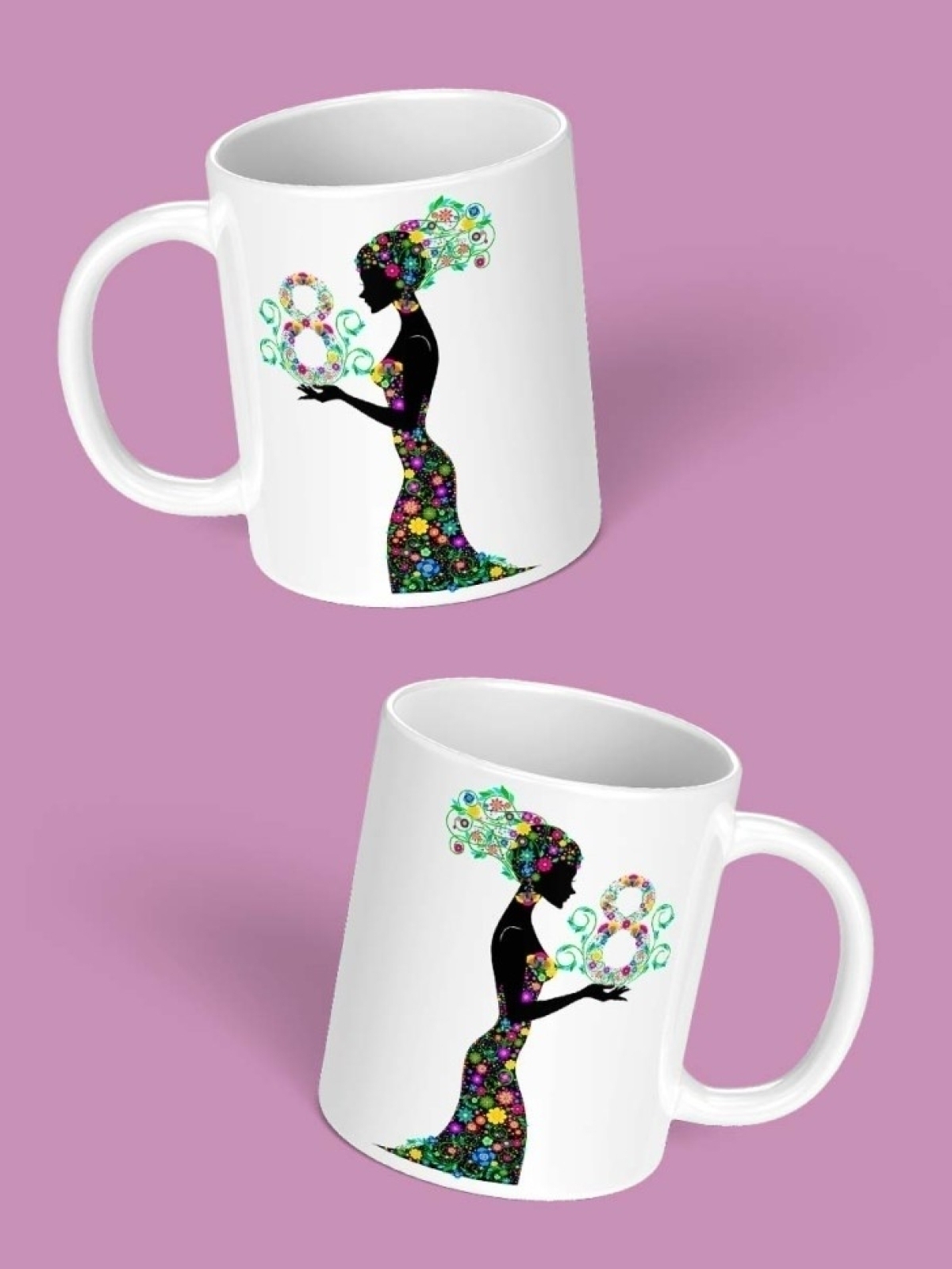 Кружка праздничная с принтом подарок любимой женщине 8 марта