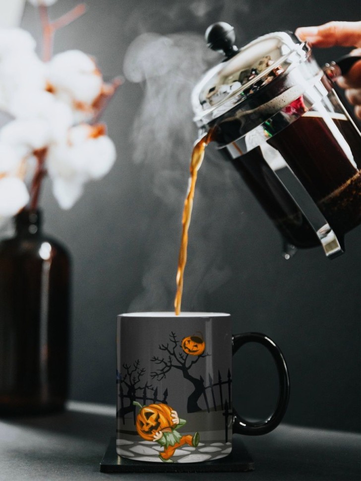 Кружка хамелеон керамическая большая для чая с принтом