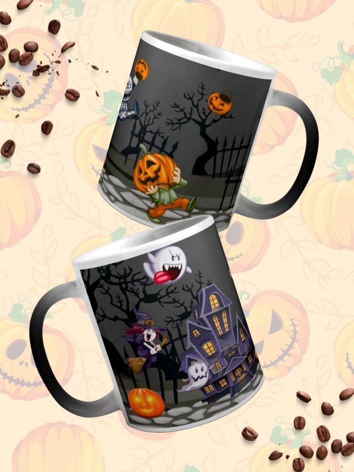 Кружка хамелеон керамическая большая для чая с принтом