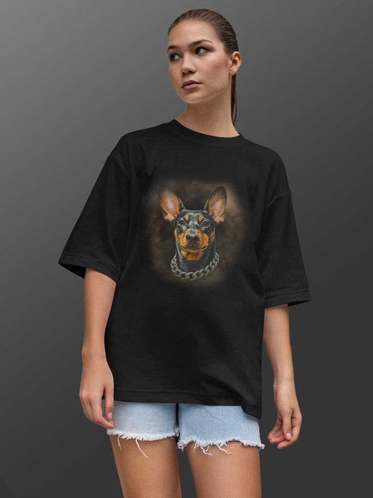 Футболка оверсайз женская с принтом добер Футболка оверсайз женская с принтом добер
