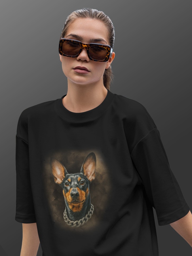 Футболка оверсайз женская с принтом добер Футболка оверсайз женская с принтом добер