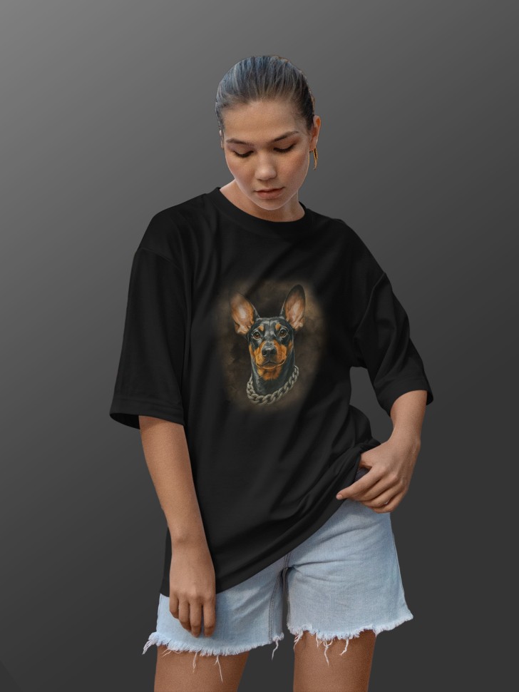 Футболка оверсайз женская с принтом добер Футболка оверсайз женская с принтом добер
