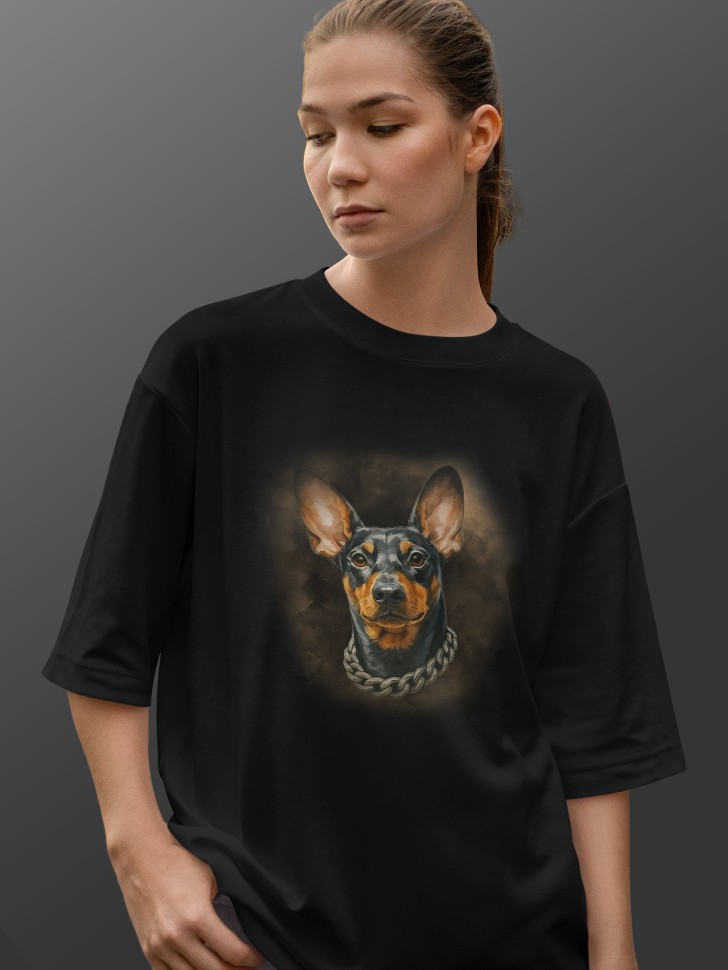 Футболка оверсайз женская с принтом добер Футболка оверсайз женская с принтом добер