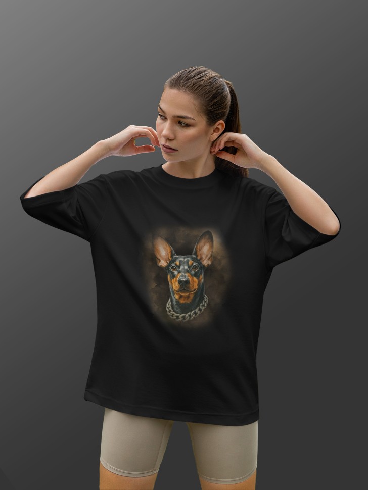 Футболка оверсайз женская с принтом добер Футболка оверсайз женская с принтом добер