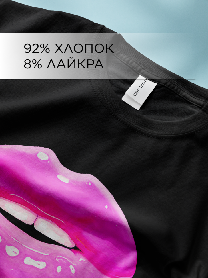 Футболка оверсайз универсальная с принтом Губы