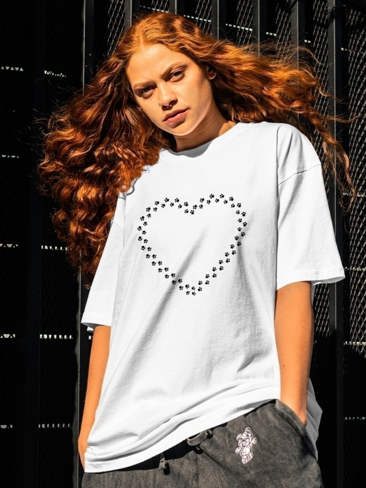 Футболка оверсайз с принтом сердце 1 Футболка оверсайз с принтом сердце 1