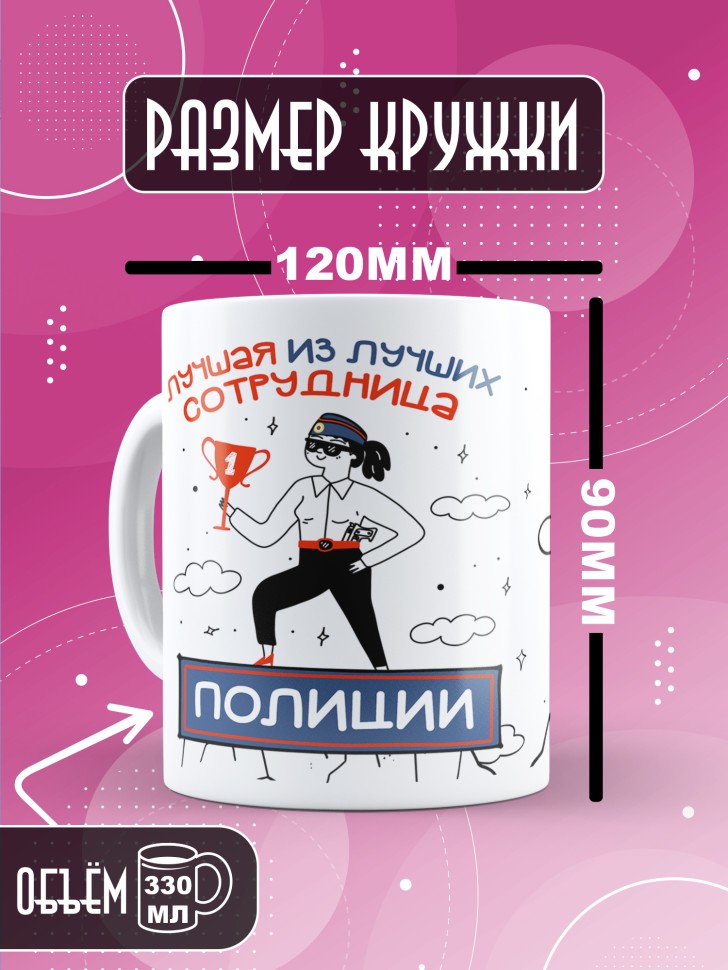 Кружка с принтом на день полиции женщине в подарок Кружка с принтом на день полиции женщине в подарок
