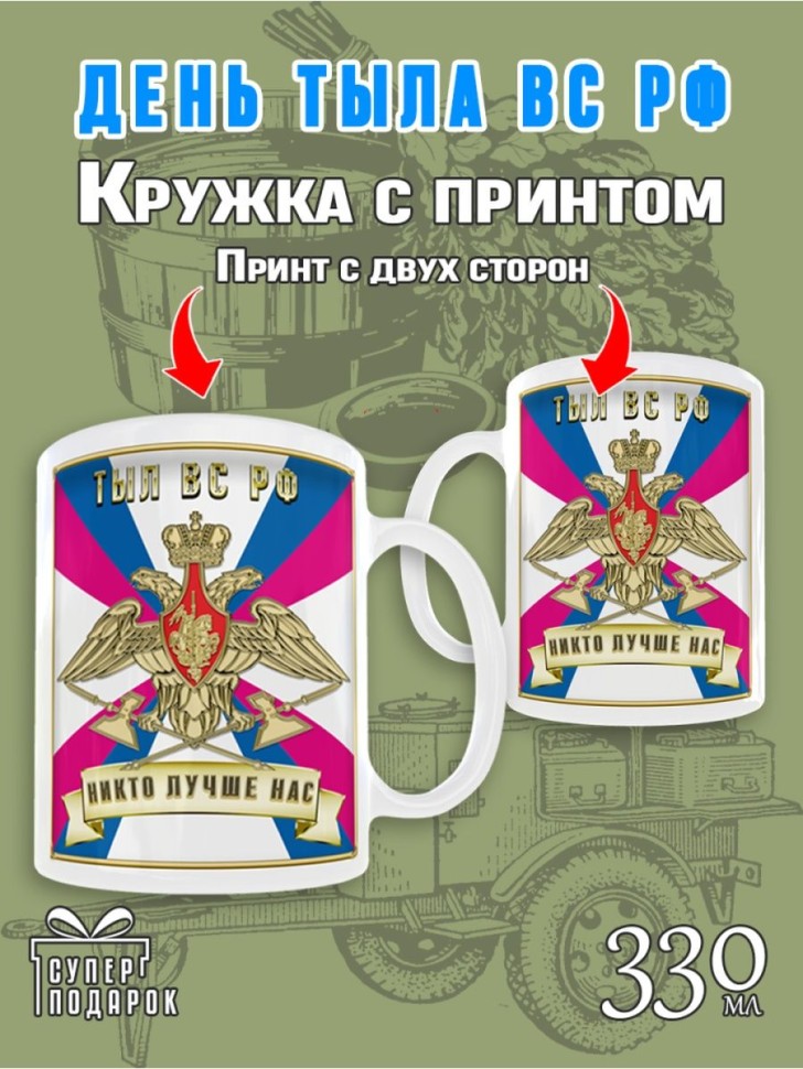 Кружка керамическая большая для чая с принтом