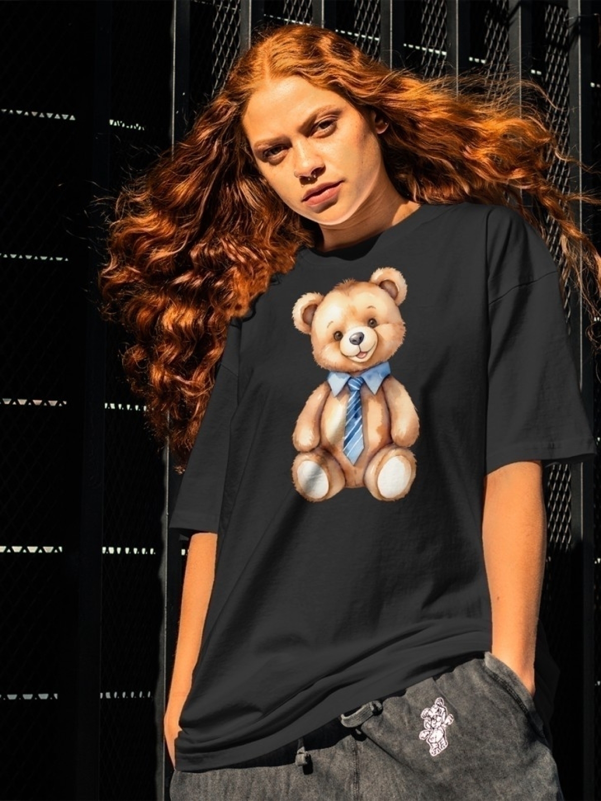 Футболка оверсайз с принтом мишка 1 Футболка оверсайз с принтом мишка 1