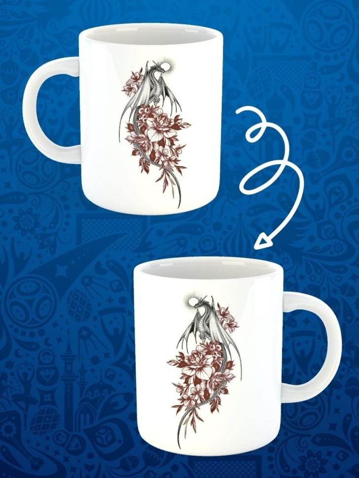 Кружка керамическая большая для чая с принтом