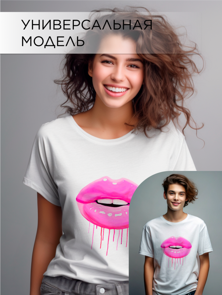 Футболка оверсайз универсальная с принтом ГУБЫ
