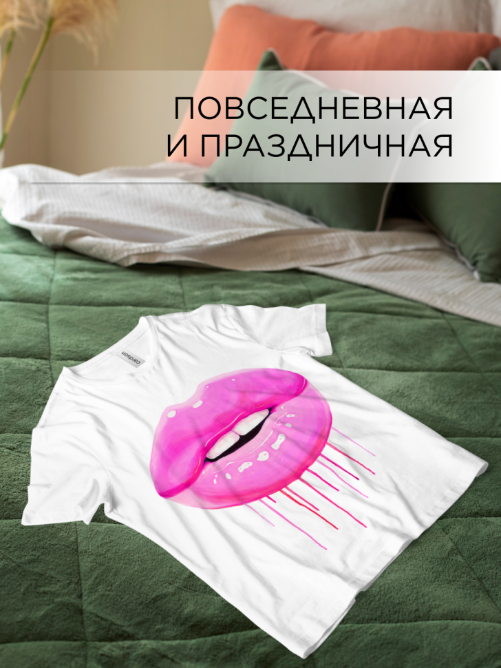 Футболка оверсайз универсальная с принтом ГУБЫ