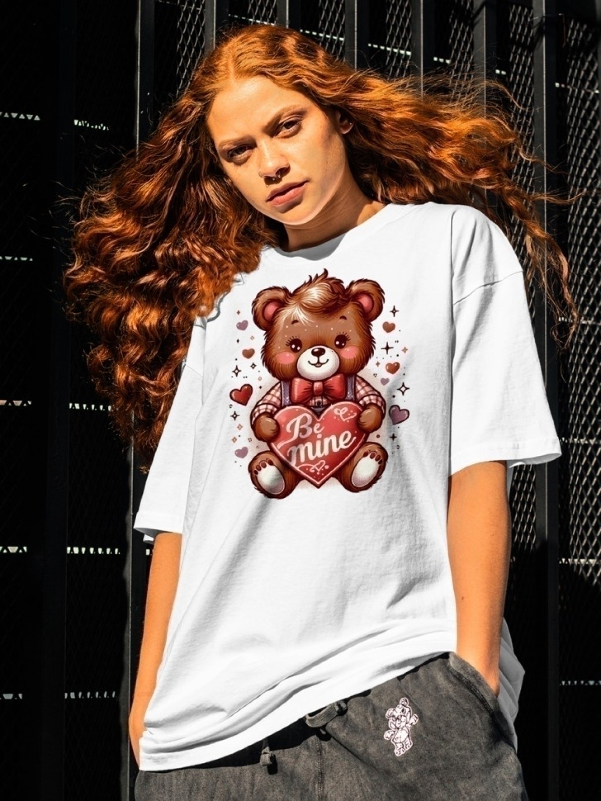 Футболка оверсайз с принтом мишка 2 Футболка оверсайз с принтом мишка 2