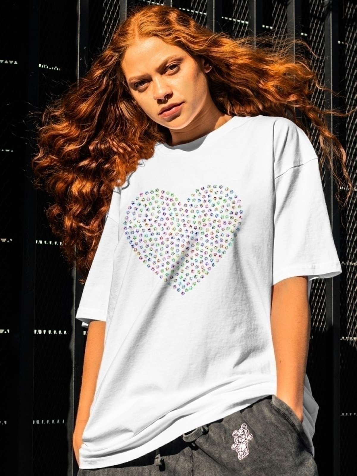 Футболка оверсайз с принтом сердце 4 Футболка оверсайз с принтом сердце 4