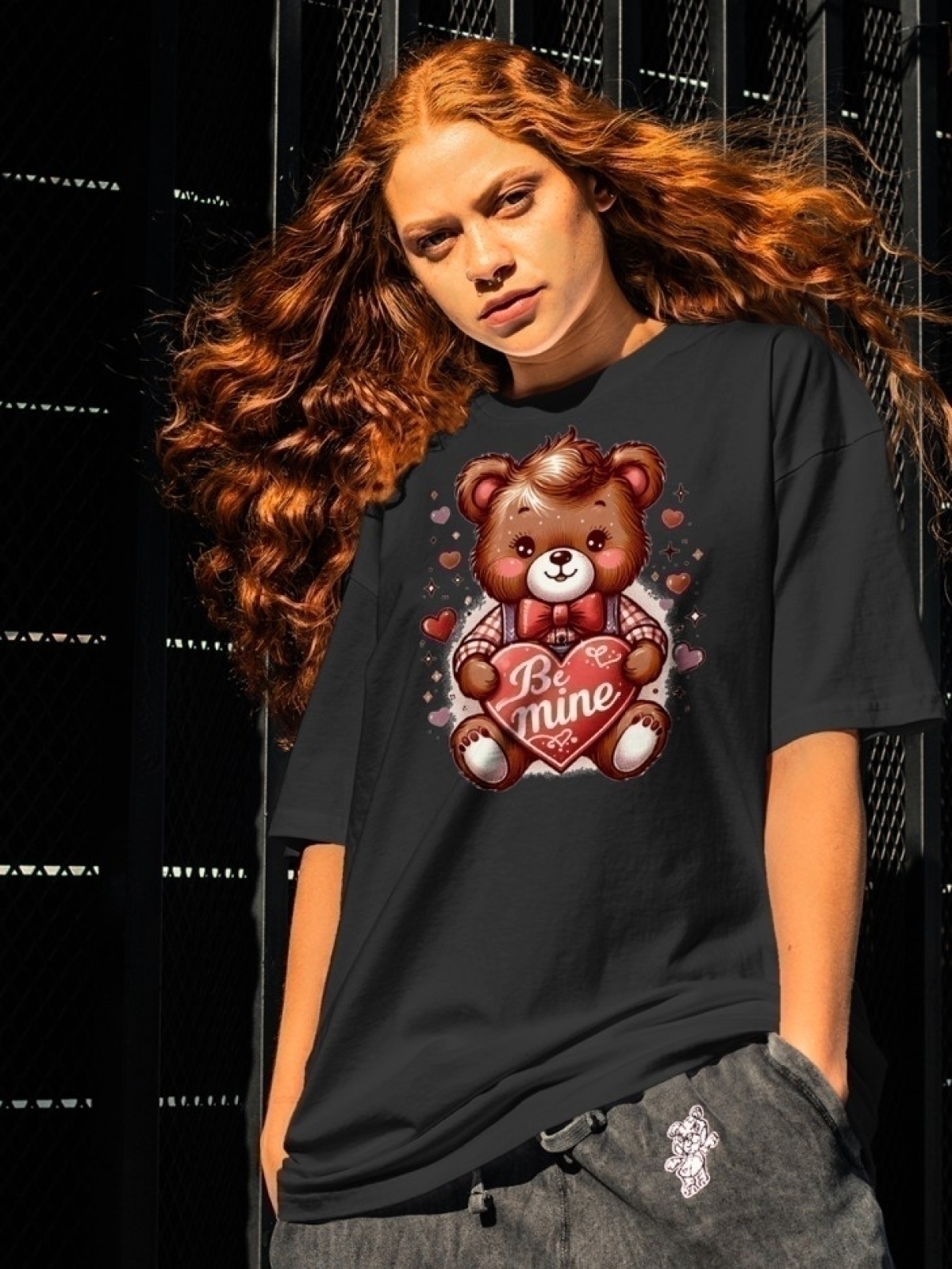 Футболка оверсайз с принтом мишка 2 Футболка оверсайз с принтом мишка 2