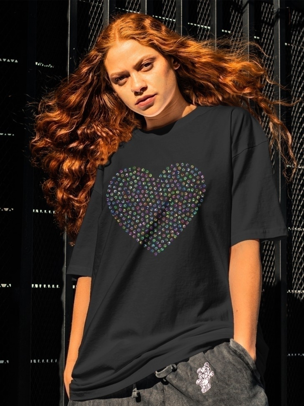 Футболка оверсайз с принтом сердце 4 Футболка оверсайз с принтом сердце 4