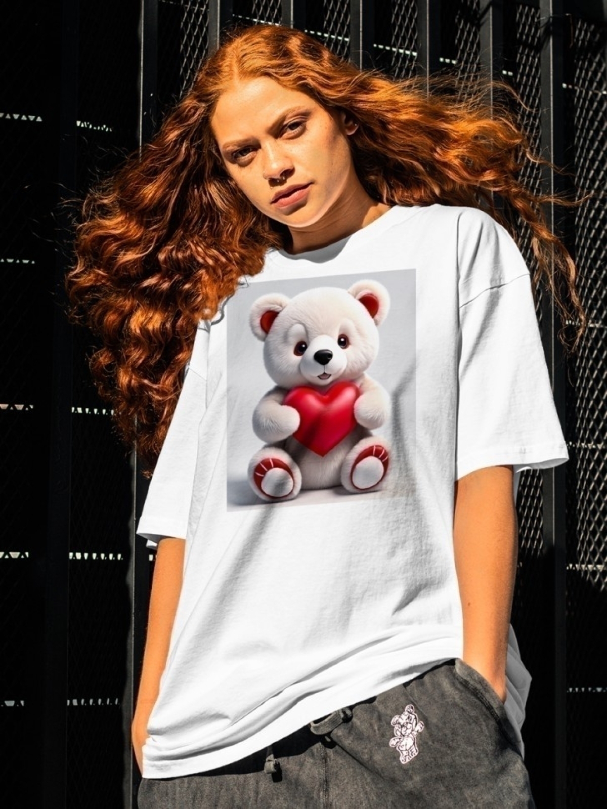 Футболка оверсайз с принтом мишка 3 Футболка оверсайз с принтом мишка 3