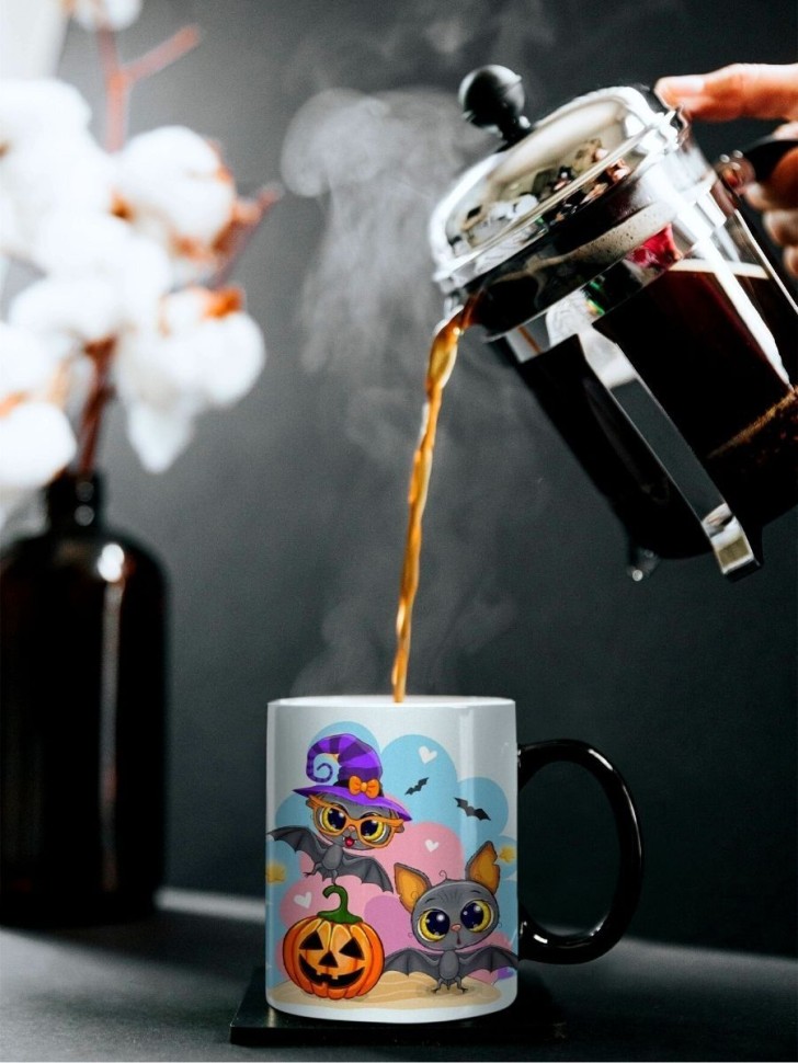 Кружка хамелеон керамическая большая для чая с принтом