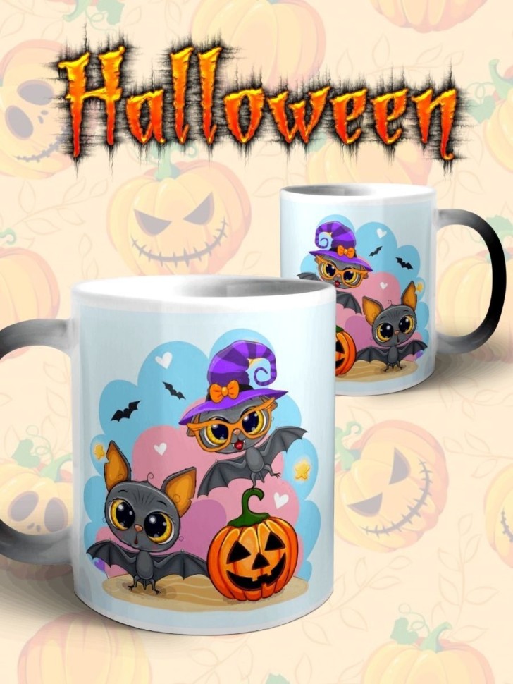 Кружка хамелеон керамическая большая для чая с принтом