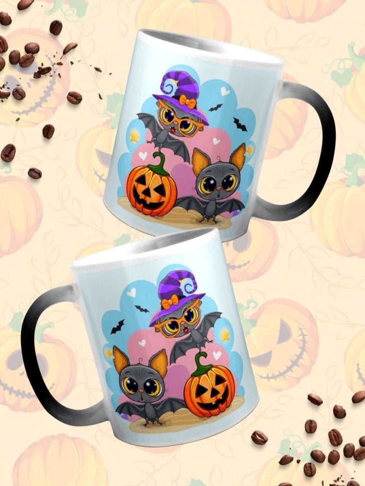 Кружка хамелеон керамическая большая для чая с принтом