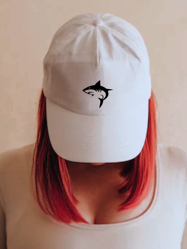 Бейсболка кепка черная принт Акула onesize Бейсболка кепка черная принт Акула onesize