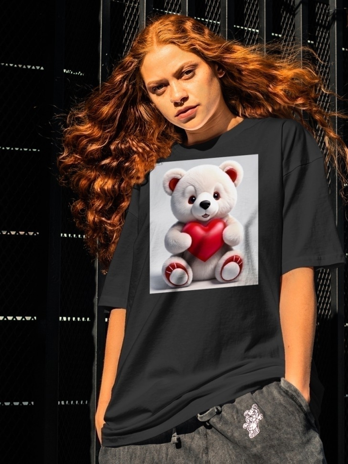 Футболка оверсайз с принтом мишка 3 Футболка оверсайз с принтом мишка 3