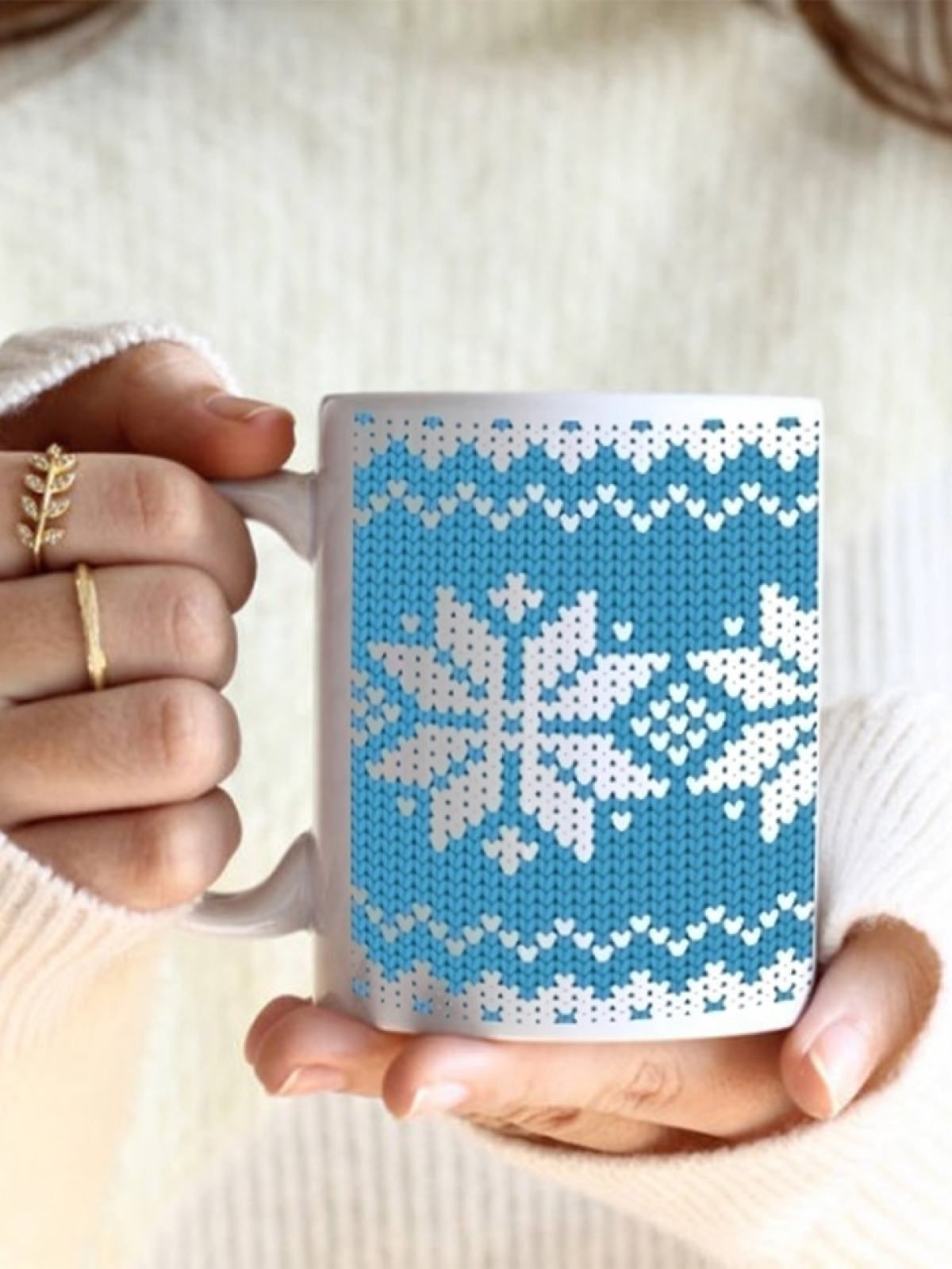 Кружка новогодняя снежинки