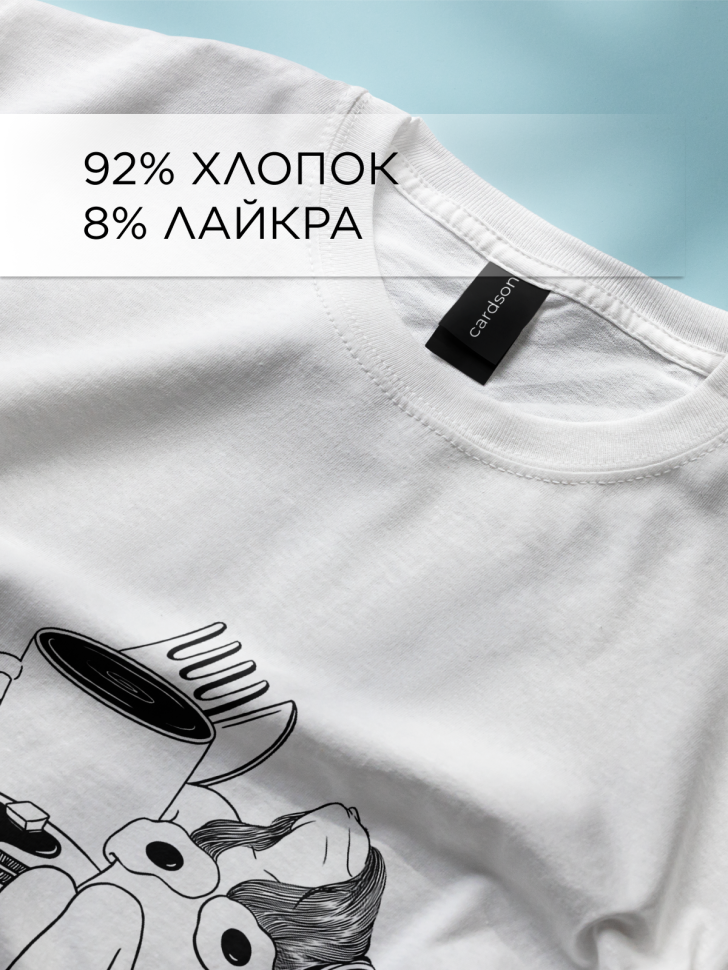 Футболка оверсайз универсальная с принтом Яичница