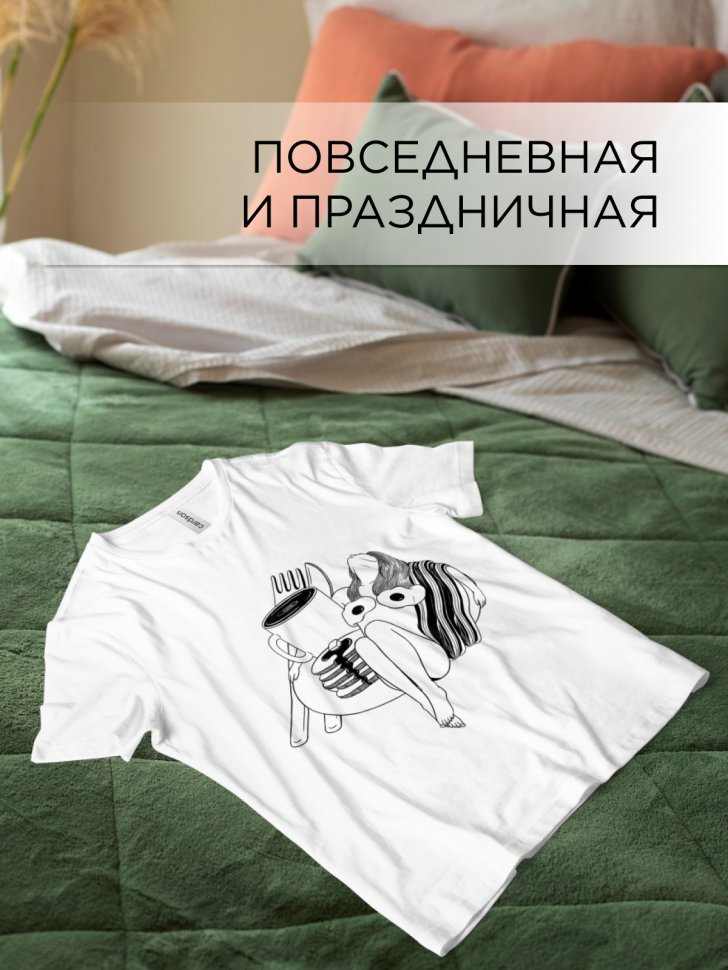 Футболка оверсайз универсальная с принтом Яичница