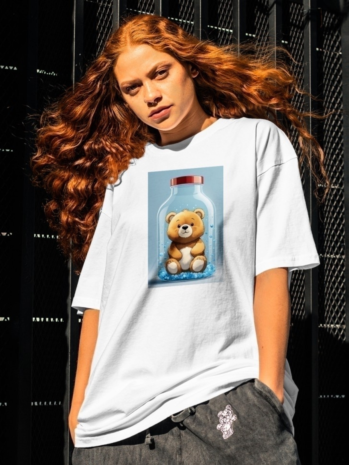 Футболка оверсайз с принтом мишка 4 Футболка оверсайз с принтом мишка 4