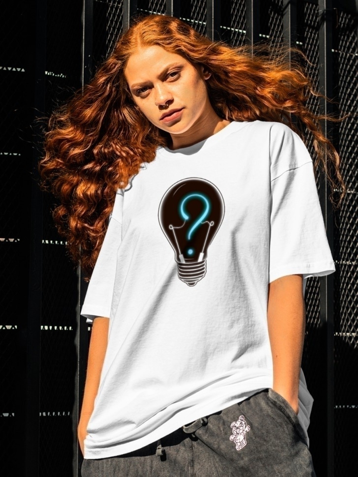 Футболка оверсайз с принтом идея лампочка 3 Футболка оверсайз с принтом идея лампочка 3