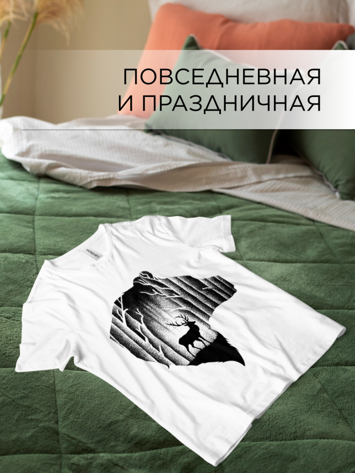 Футболка оверсайз универсальная с принтом Медведь