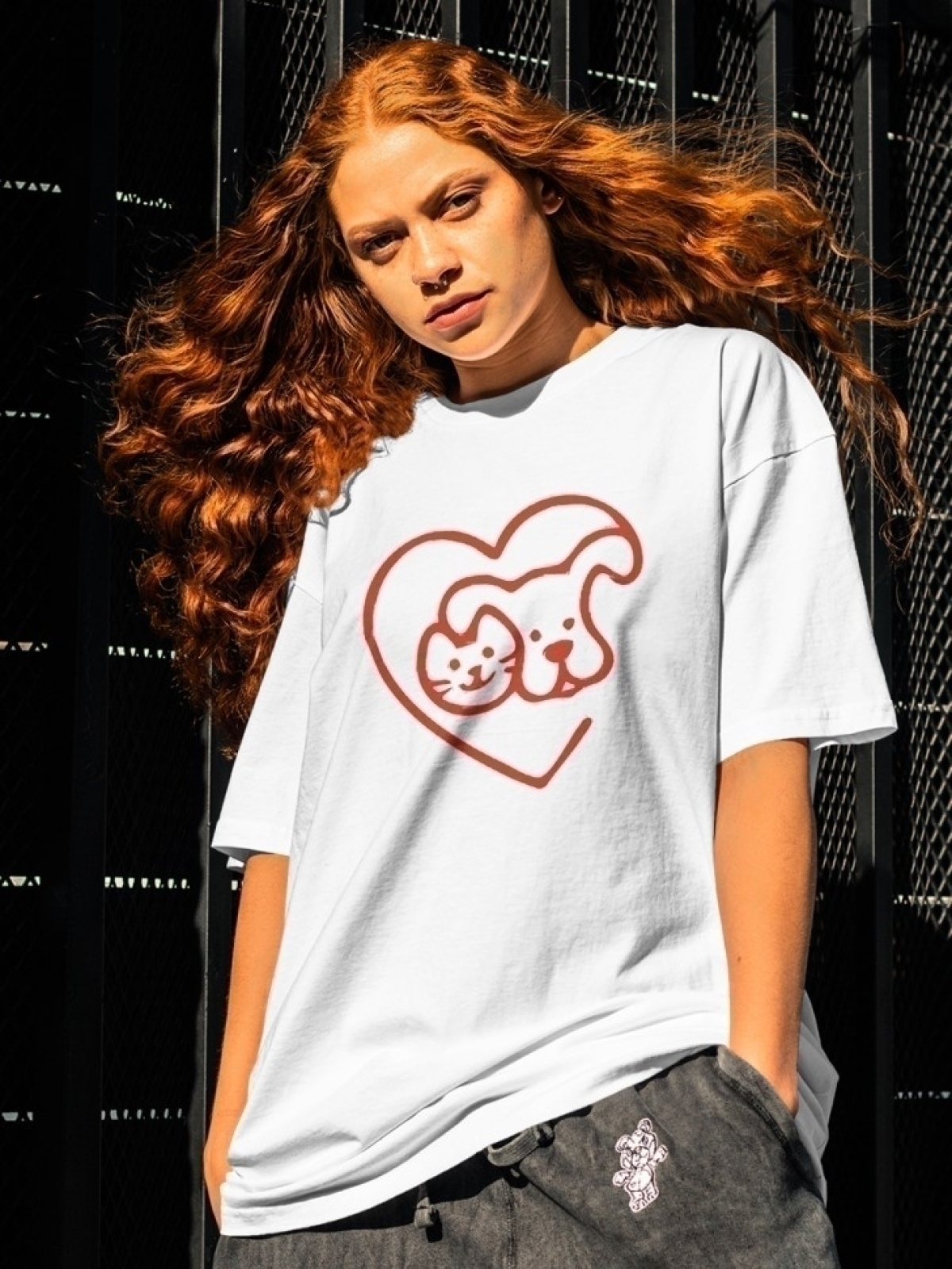 Футболка оверсайз с принтом сердце 6 Футболка оверсайз с принтом сердце 6