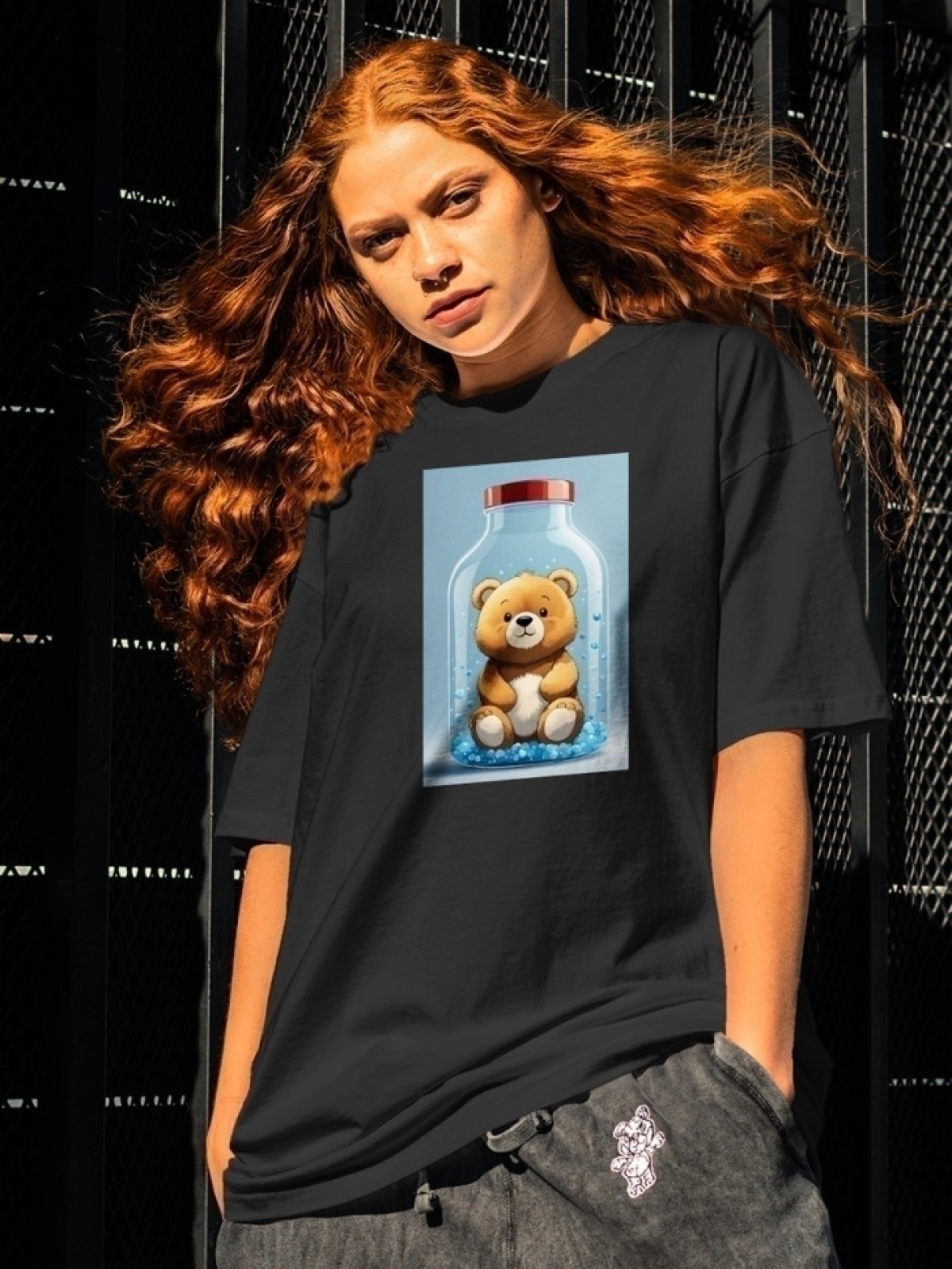 Футболка оверсайз с принтом мишка 4 Футболка оверсайз с принтом мишка 4