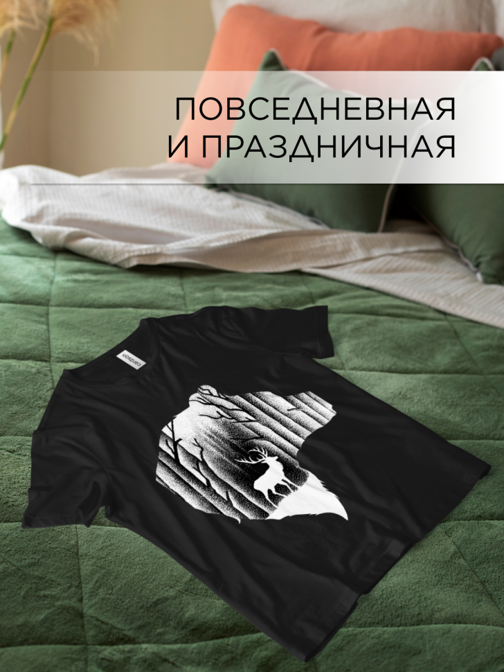 Футболка оверсайз универсальная с принтом МЕДВЕДЬ Футболка оверсайз универсальная с принтом МЕДВЕДЬ