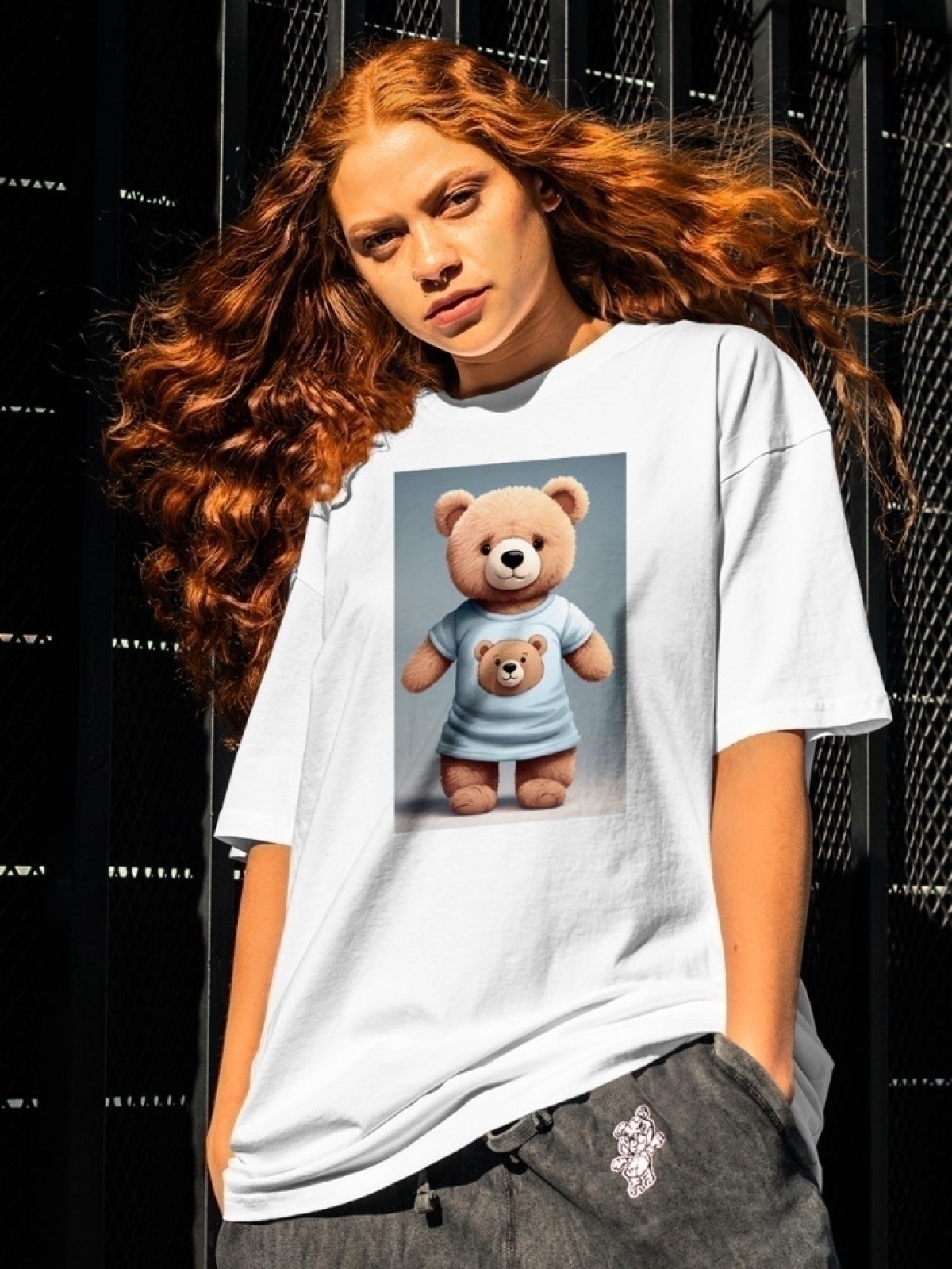 Футболка оверсайз с принтом мишка 5 Футболка оверсайз с принтом мишка 5