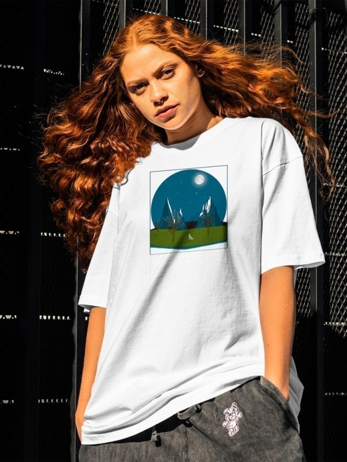 Футболка оверсайз принтом горы 1