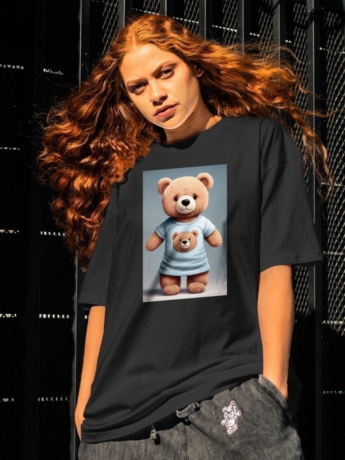 Футболка оверсайз с принтом мишка 5 Футболка оверсайз с принтом мишка 5