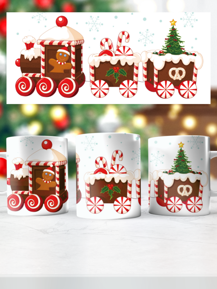 Кружка керамическая новогодняя с принтом в подарок