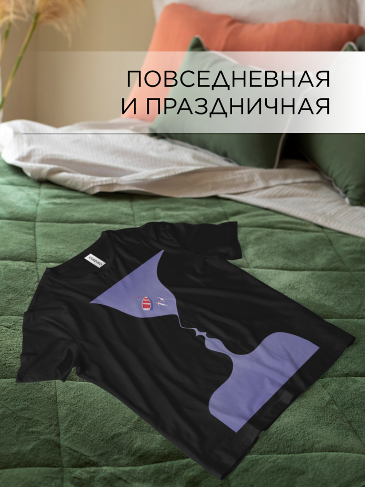 Футболка оверсайз универсальная с принтом Пара Футболка оверсайз универсальная с принтом Пара