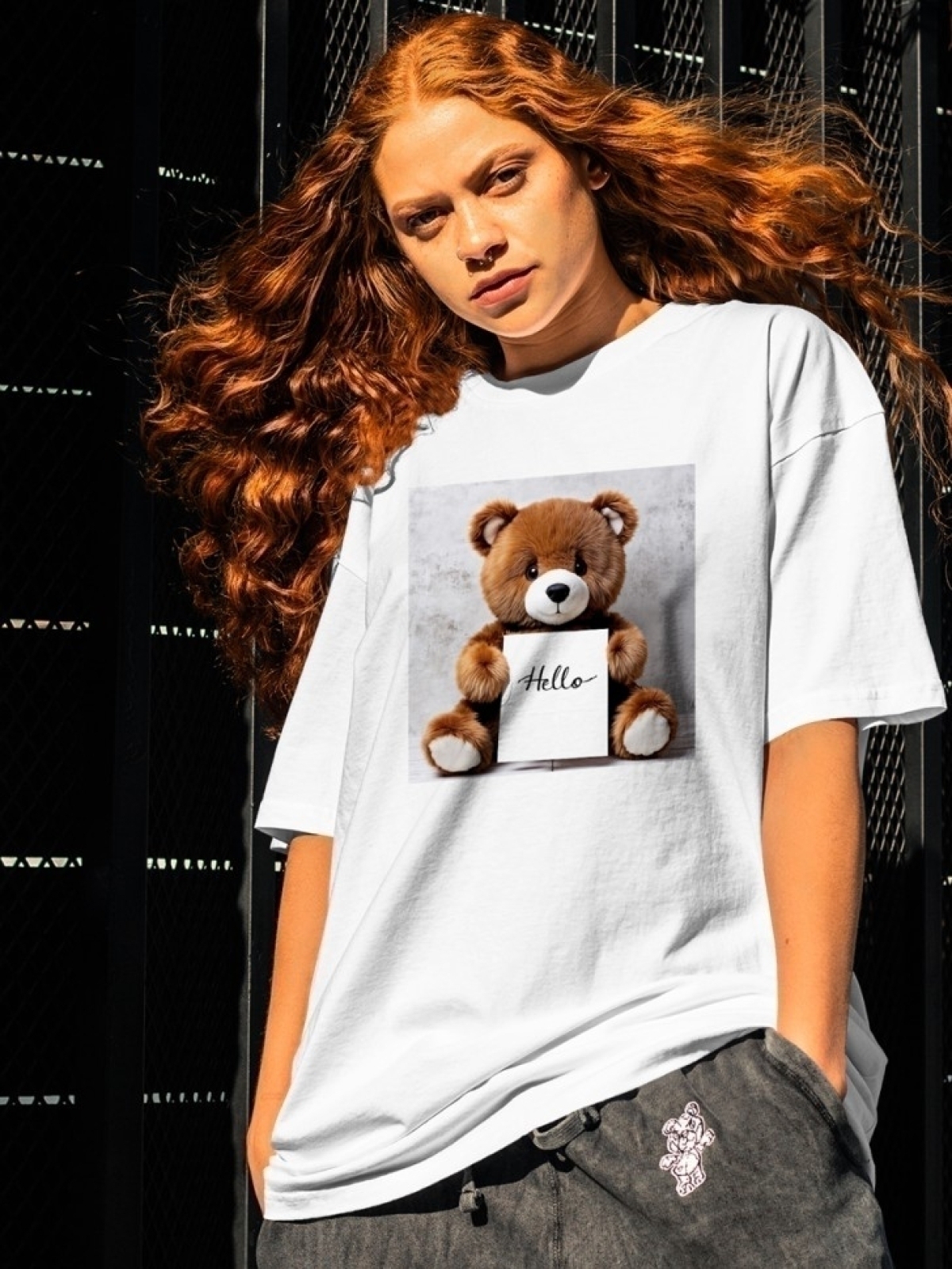 Футболка оверсайз с принтом мишка 6 Футболка оверсайз с принтом мишка 6