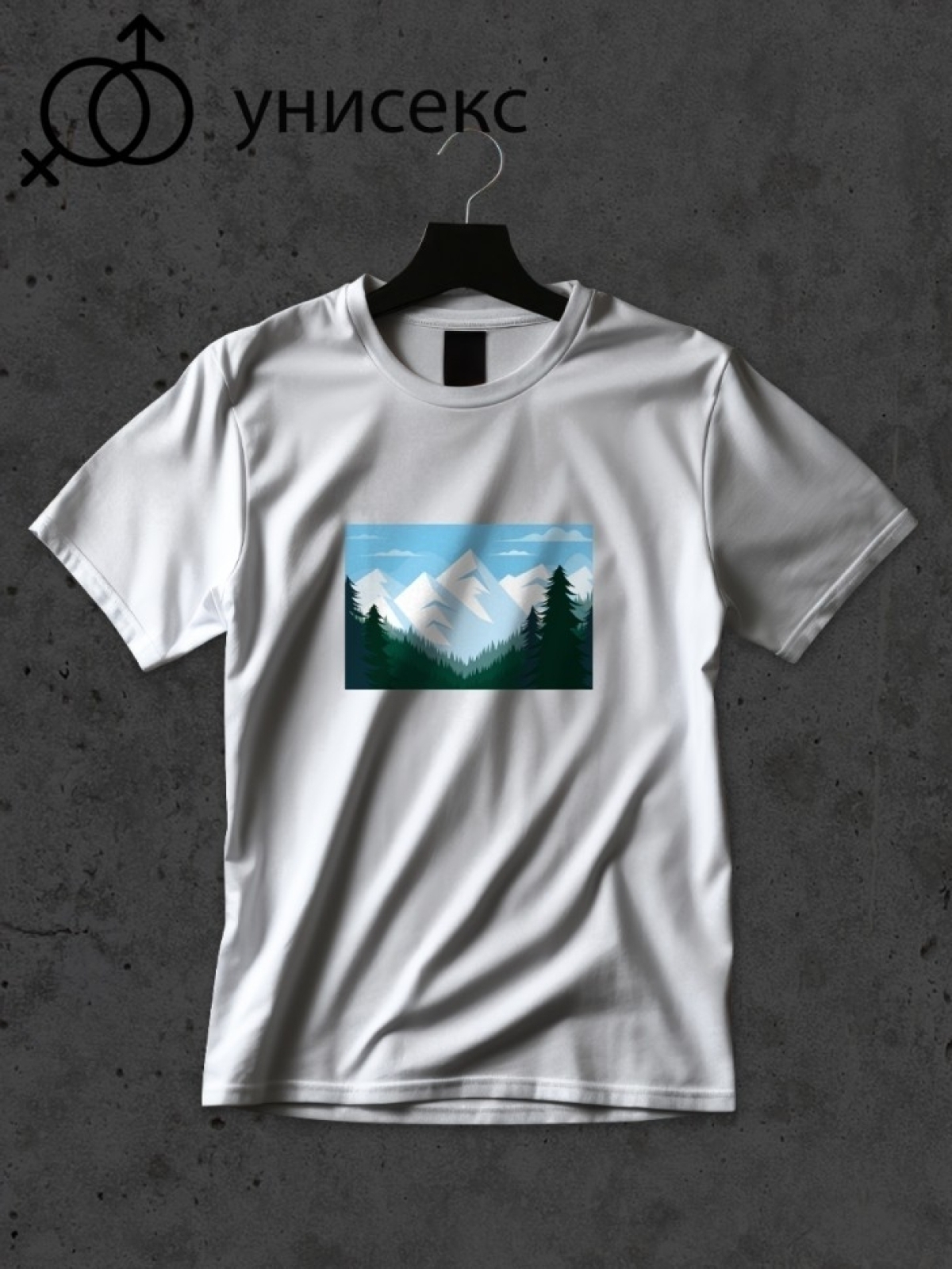Футболка оверсайз принтом горы 2
